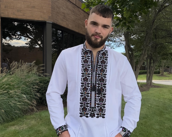Ukrainian Vyshyvanka | Men's Embroidered Shirt | Вишиванка | Ukraine Vintage Sorochka Gift for Him | Handmade Ukrainian Clothing