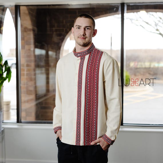 Ukrainian Vyshyvanka | Men's Embroidered Shirt | Вишиванка | Ukraine Vintage Sorochka Gift for Him | Handmade Ukrainian Clothing (11)