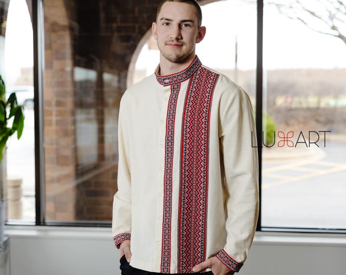 Ukrainian Vyshyvanka | Men's Embroidered Shirt | Вишиванка | Ukraine Vintage Sorochka Gift for Him | Handmade Ukrainian Clothing (11)
