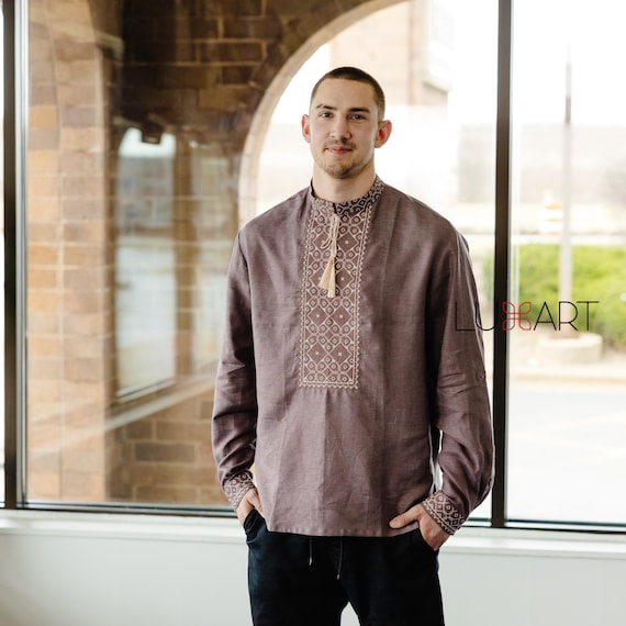 Ukrainian Vyshyvanka | Men's Embroidered Shirt | Вишиванка | Ukraine Vintage Sorochka Gift for Him | Handmade Ukrainian Clothing (17)