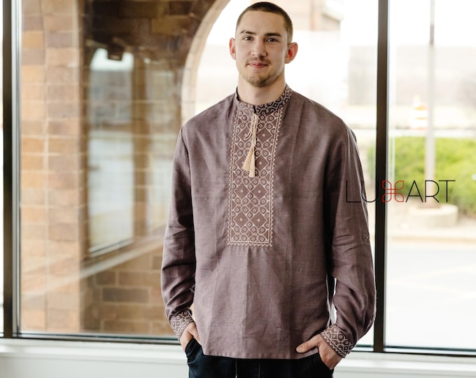 Ukrainian Vyshyvanka | Men's Embroidered Shirt | Вишиванка | Ukraine Vintage Sorochka Gift for Him | Handmade Ukrainian Clothing (17)