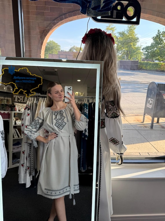 Embroidered Ukrainian Dress | Vyshyvanka Style Dress with Traditional Embroidery | Handmade Boho Chic Outfit