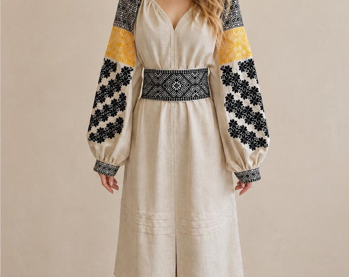 Featured listing image: Handmade Ukrainian Vyshyvanka Dress | Embroidered Boho Dress