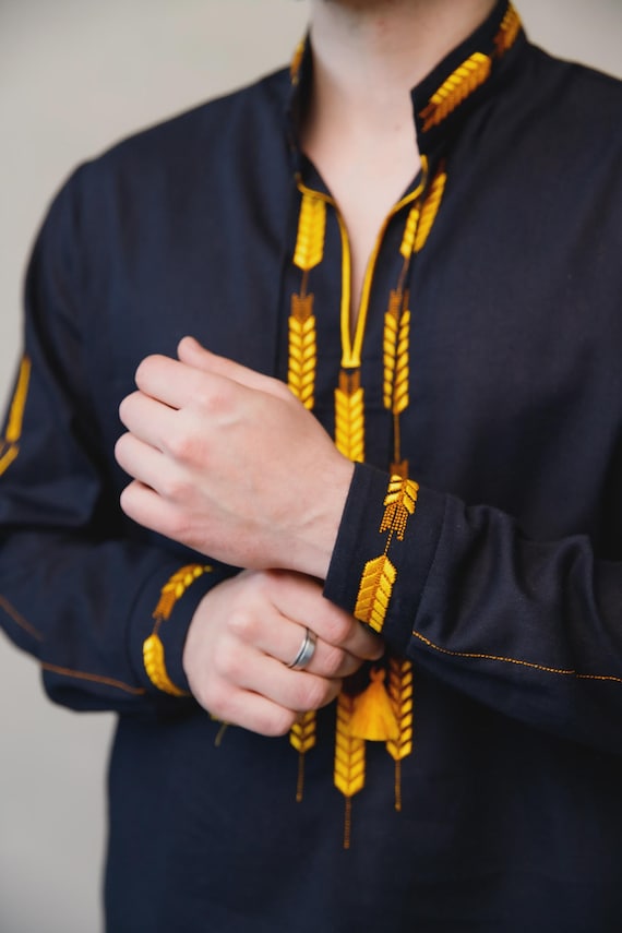 Ukrainian Vyshyvanka | Men's Embroidered Shirt | Вишиванка | Ukraine Vintage Sorochka Gift for Him | Handmade Ukrainian Clothing