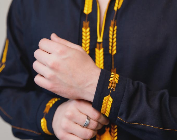 Ukrainian Vyshyvanka | Men's Embroidered Shirt | Вишиванка | Ukraine Vintage Sorochka Gift for Him | Handmade Ukrainian Clothing