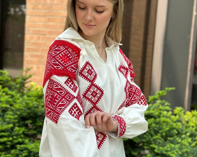 Ukrainian Embroidered Blouse for Women | Ethno Vintage Women's Vyshyvanka Shirt | Sorochka Vyshyta | Vyshyvanka Gift USA | Вишиванка (55)
