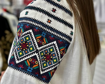 Ukrainian Embroidered Blouse for Women | Ethno Vintage Women's Vyshyvanka Shirt | Sorochka Vyshyta | Vyshyvanka Gift USA | Вишиванка (117)