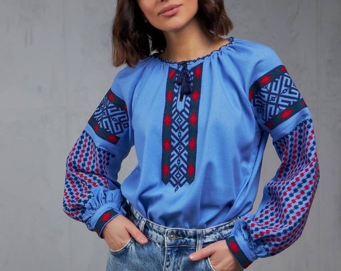 Ukrainian Embroidered Blouse for Women | Ethno Vintage Women's Vyshyvanka Shirt | Sorochka Vyshyta | Vyshyvanka Gift USA | Вишиванка (114)