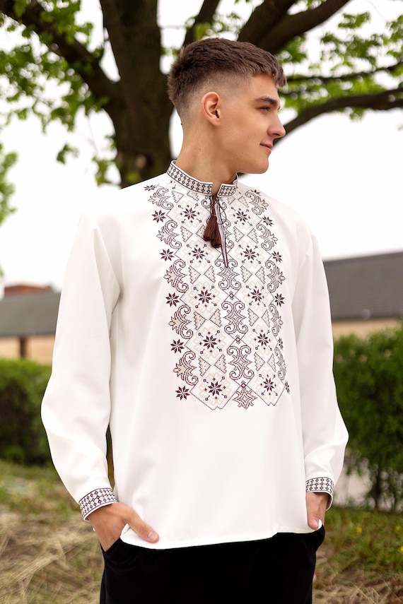 Ukrainian Vyshyvanka | Men's Embroidered Shirt | Вишиванка | Ukraine Vintage Sorochka Gift for Him | Handmade Ukrainian Clothing (17)