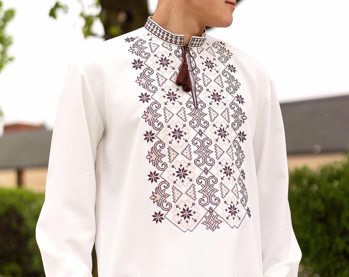 Ukrainian Vyshyvanka | Men's Embroidered Shirt | Вишиванка | Ukraine Vintage Sorochka Gift for Him | Handmade Ukrainian Clothing (17)