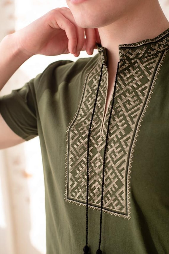 Men's Ukrainian Vyshyvanka Shirt | Embroidered T-Shirt, Ukraine Gift