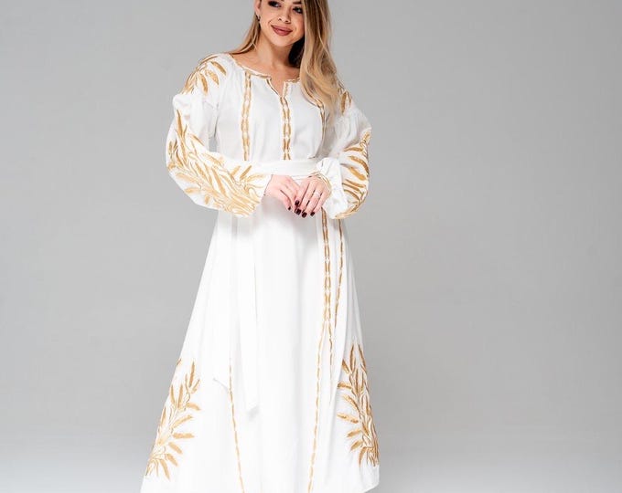 Ukrainian Vyshyvanka Dress | Ukraine Embroidered Dress in USA | Handmade Traditional Ukraine-Style Boho Embroidery Gift | Вишиванка (69)