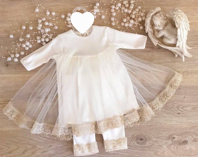 Baptism Dress | Christening EMBROIDERED Outfit | Dress for Baby | Gift Dress for Newborn (2)