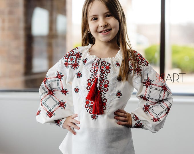 Embroidered Vyshyvanka Blouse for Girls | Ukrainian Embroidery Shirt | Traditional Ukrainian Style in Stock in USA | Вишиванка у США (9)