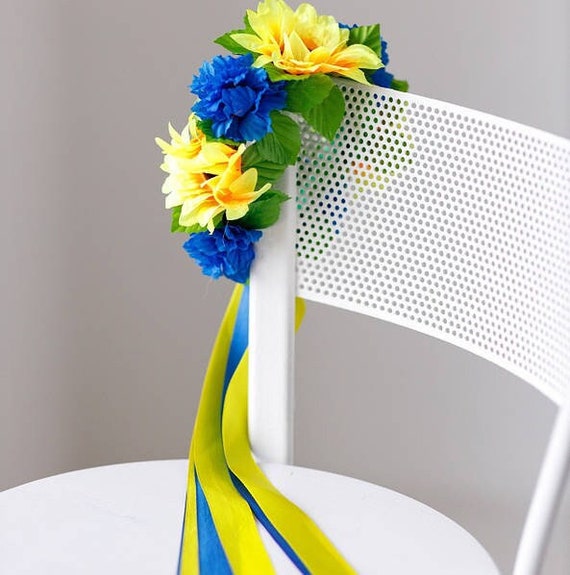 Handmade Ukrainian Flower Crown | Vinok | Вінок | Floral Wreath Headband | Hair Accessory Gift for Her or Girl | Boho Festival Style (2)