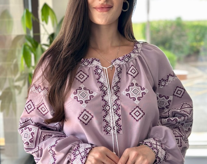 Ukrainian Embroidered Blouse for Women | Ethno Vintage Women's Vyshyvanka Shirt | Sorochka Vyshyta | Vyshyvanka Gift USA | Вишиванка