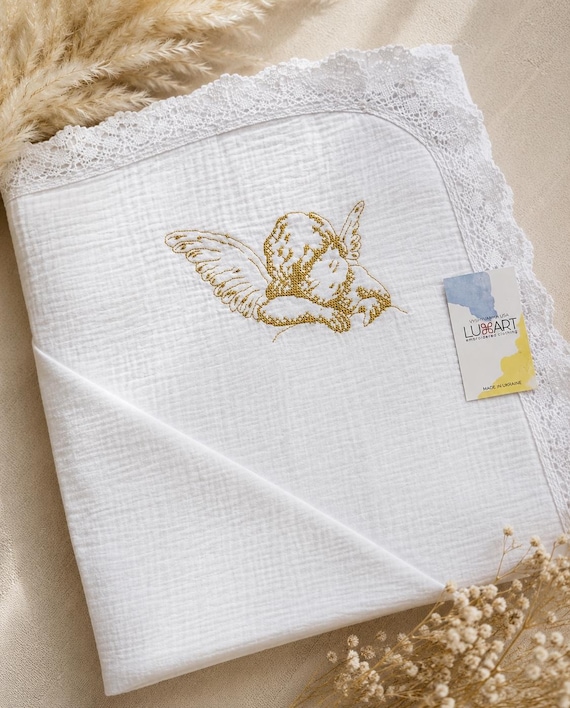 Embroidered Baby Baptism Kryzhma | Christening Blanket