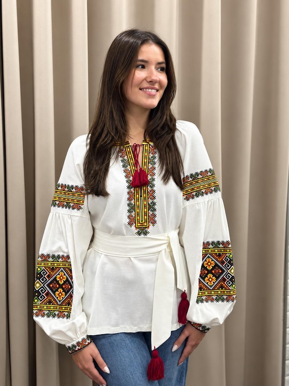 Ukrainian Embroidered Blouse | Traditional Vyshyvanka Shirt (USA Stock)