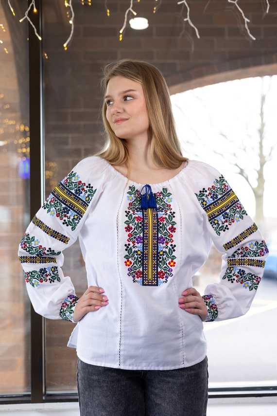 Ukrainian Embroidered Blouse for Women | Ethno Vintage Women's Vyshyvanka Shirt | Sorochka Vyshyta | Vyshyvanka Gift USA | Вишиванка (90)