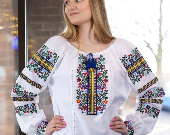 Ukrainian Embroidered Blouse for Women | Ethno Vintage Women's Vyshyvanka Shirt | Sorochka Vyshyta | Vyshyvanka Gift USA | Вишиванка (90)