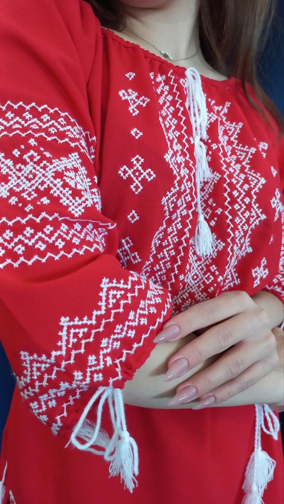 Ukrainian Embroidered Blouse for Women | Ethno Vintage Women's Vyshyvanka Shirt | Sorochka Vyshyta | Vyshyvanka Gift USA | Вишиванка (122)