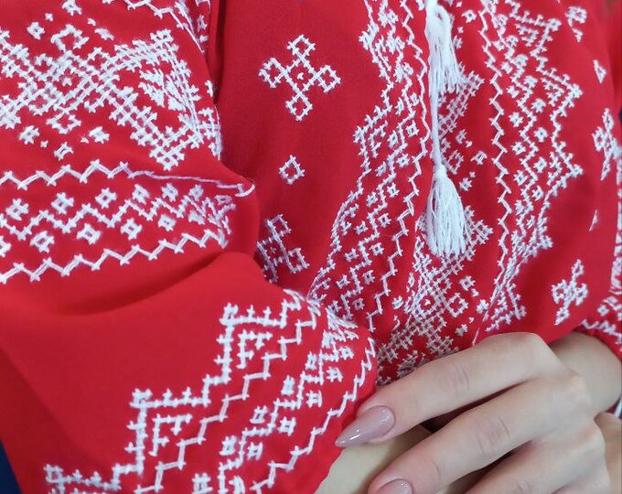 Ukrainian Embroidered Blouse for Women | Ethno Vintage Women's Vyshyvanka Shirt | Sorochka Vyshyta | Vyshyvanka Gift USA | Вишиванка (122)