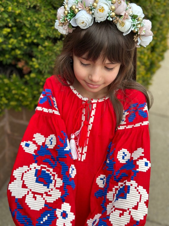 Embroidered dress for girl Vyshyvanka dress Ukrainian vyshyvanka for baby girl Dress with embroidery Dress girl's Vishite dress vishita cloth