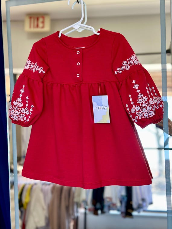 Embroidered Vyshyvanka Dress for Girls | Ukrainian Embroidery Dress | Traditional Ukrainian Style in Stock in USA | Вишиванка у США