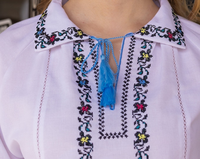 Ukrainian Embroidered Blouse for Women | Ethno Vintage Women's Vyshyvanka Shirt | Sorochka Vyshyta | Vyshyvanka Gift USA | Вишиванка (25)