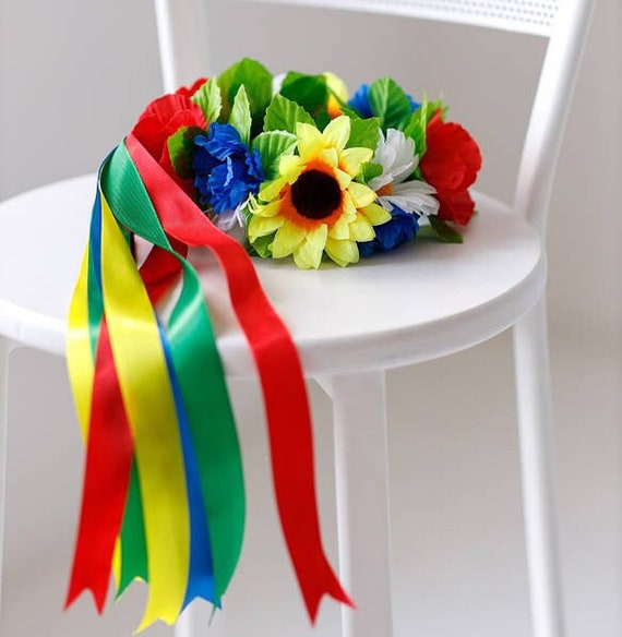 Handmade Ukrainian Flower Crown | Vinok | Вінок | Floral Wreath Headband | Hair Accessory Gift for Her or Girl | Boho Festival Style (45)