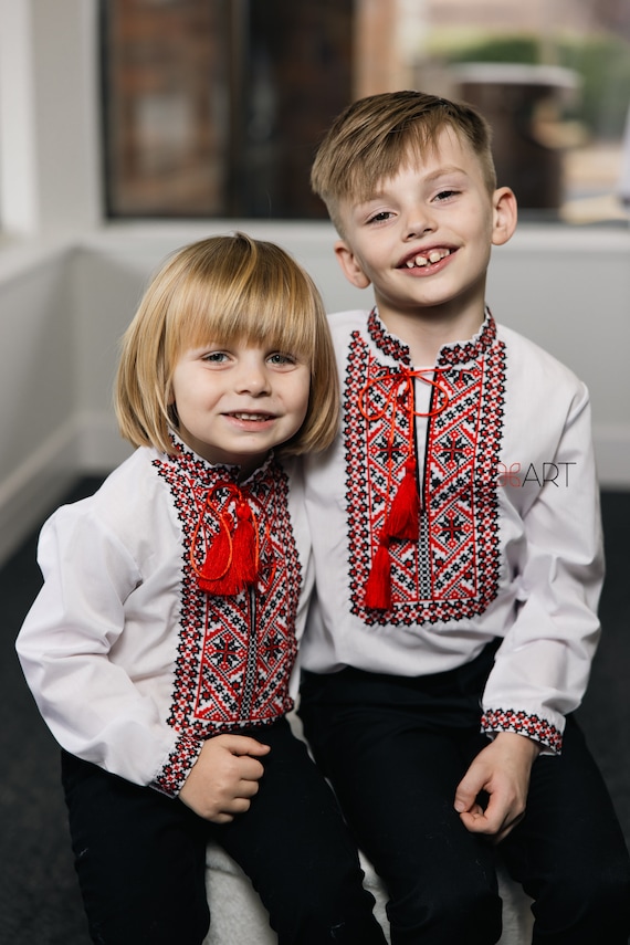 Embroidered Vyshyvanka Shirt for Boys | Ukrainian Embroidery Shirt | Traditional Ukrainian Style Gift in Stock in USA | Вишиванка у США (41)