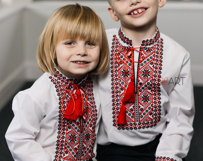Embroidered Vyshyvanka Shirt for Boys | Ukrainian Embroidery Shirt | Traditional Ukrainian Style Gift in Stock in USA | Вишиванка у США (41)