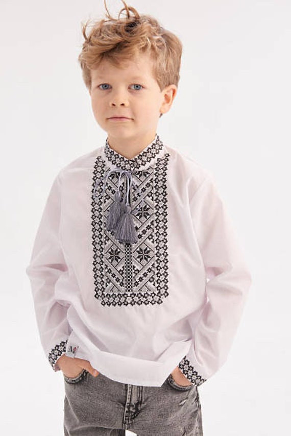 Embroidered Vyshyvanka Shirt for Boys | Ukrainian Embroidery Shirt | Traditional Ukrainian Style Gift in Stock in USA | Вишиванка у США (35)