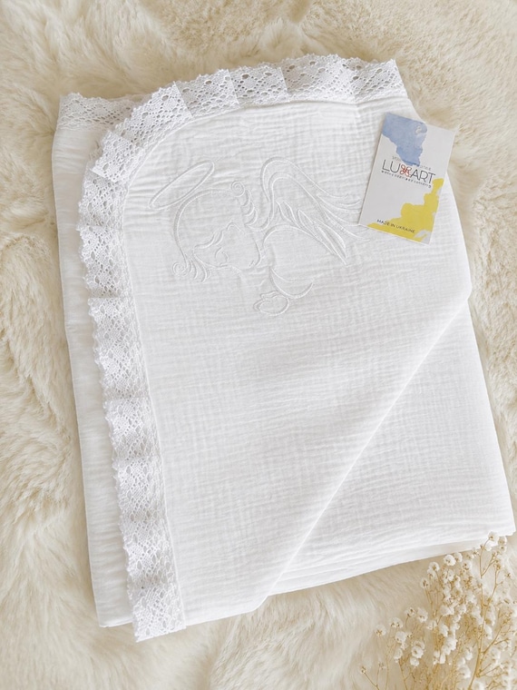 Embroidered Baby Baptism Kryzhma | Christening Blanket