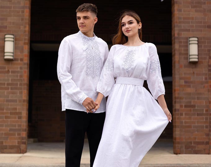 Featured listing image: Ukrainian Vyshyvanka Dress | Ukraine Embroidered Dress in USA | Handmade Traditional Ukraine-Style Boho Embroidery Gift | Вишиванка (100)