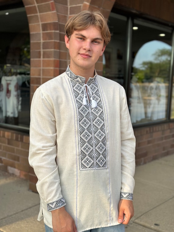 Ukrainian Vyshyvanka | Men's Embroidered Shirt | Вишиванка | Ukraine Vintage Sorochka Gift for Him | Handmade Ukrainian Clothing (19)