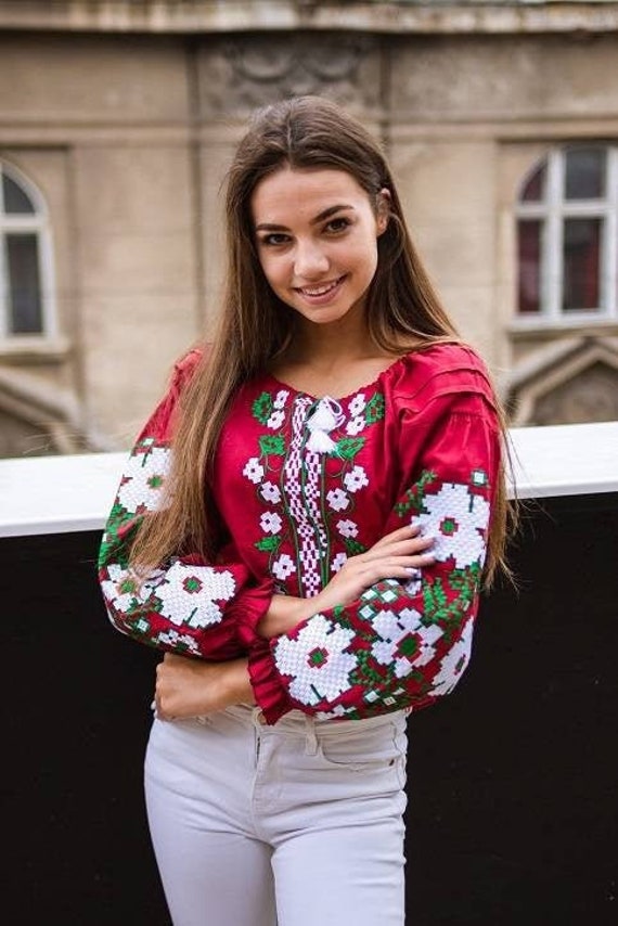 Ukrainian Embroidered Blouse for Women | Ethno Vintage Women's Vyshyvanka Shirt | Sorochka Vyshyta | Vyshyvanka Gift USA | Вишиванка (38)