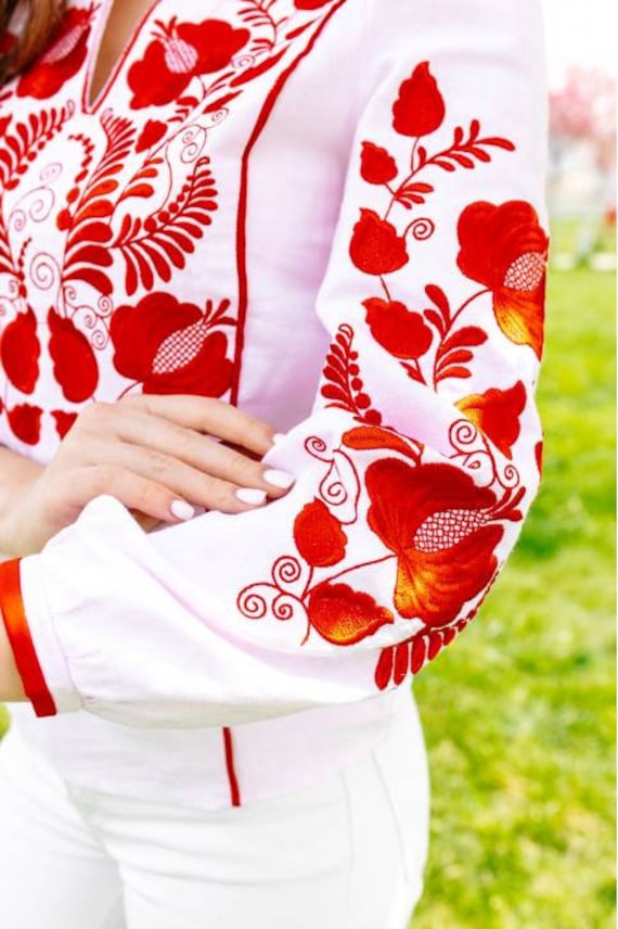 Ukrainian Embroidered Blouse for Women | Ethno Vintage Women's Vyshyvanka Shirt | Sorochka Vyshyta | Vyshyvanka Gift USA | Вишиванка (36)