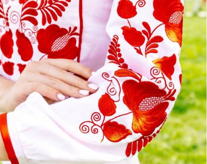 Ukrainian Embroidered Blouse for Women | Ethno Vintage Women's Vyshyvanka Shirt | Sorochka Vyshyta | Vyshyvanka Gift USA | Вишиванка (36)