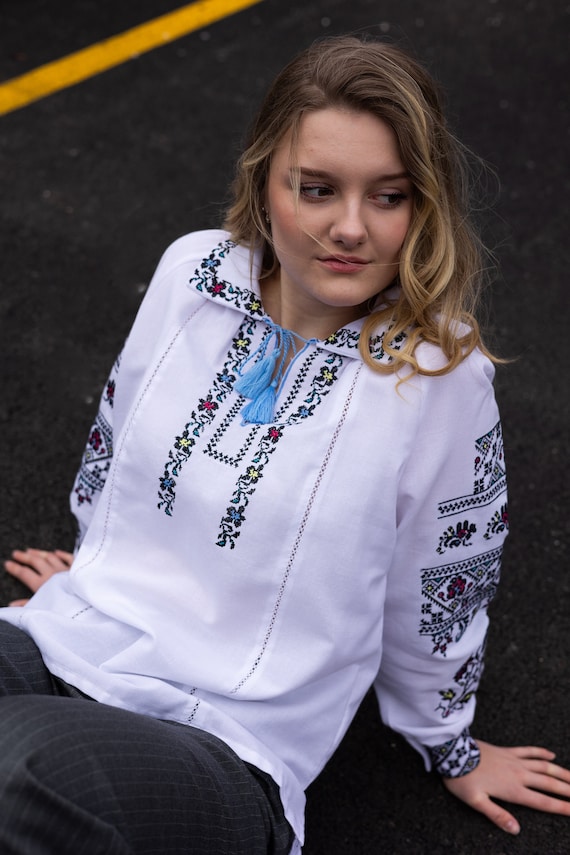 Ukrainian Embroidered Blouse for Women | Ethno Vintage Women's Vyshyvanka Shirt | Sorochka Vyshyta | Vyshyvanka Gift USA | Вишиванка (25)