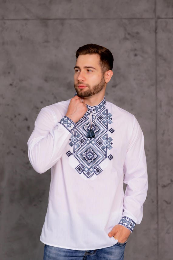 Ukrainian Vyshyvanka | Men's Embroidered Shirt | Вишиванка | Ukraine Vintage Sorochka Gift for Him | Handmade Ukrainian Clothing