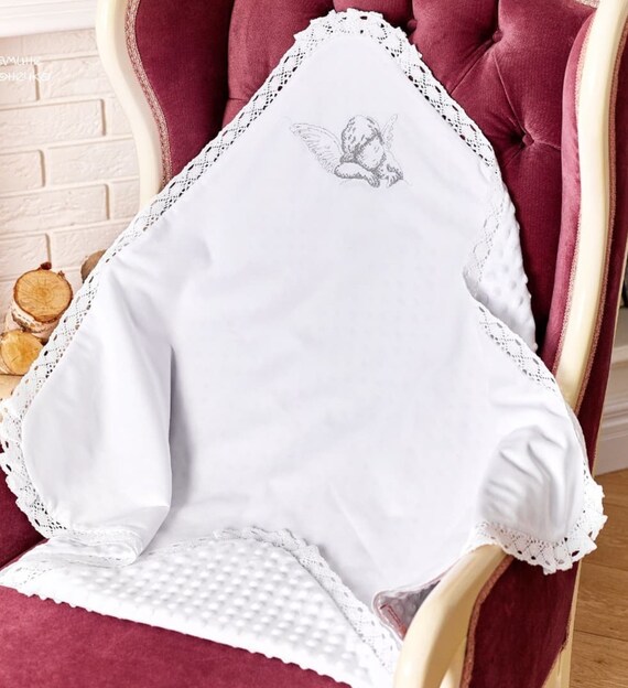 Baptism Christening Warm kryzma EMBROIDERED kryzma for Baby Soft gentle cooler