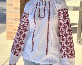 Ukrainian Embroidered Blouse for Women | Ethno Vintage Women's Vyshyvanka Shirt | Sorochka Vyshyta | Vyshyvanka Gift USA | Вишиванка (58)