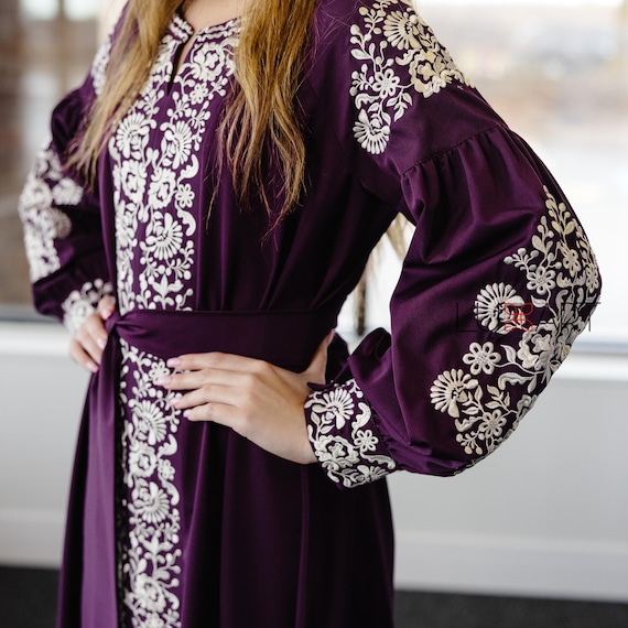 Ukrainian Vyshyvanka Dress | Ukraine Embroidered Dress in USA | Handmade Traditional Ukraine-Style Boho Embroidery Gift | Вишиванка (99)