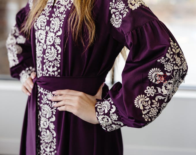 Ukrainian Vyshyvanka Dress | Ukraine Embroidered Dress in USA | Handmade Traditional Ukraine-Style Boho Embroidery Gift | Вишиванка (99)