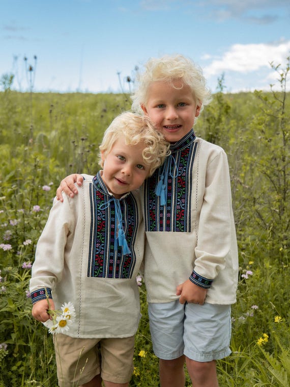 Embroidered Vyshyvanka Shirt for Boys | Ukrainian Embroidery Shirt | Traditional Ukrainian Style Gift in Stock in USA | Вишиванка у США