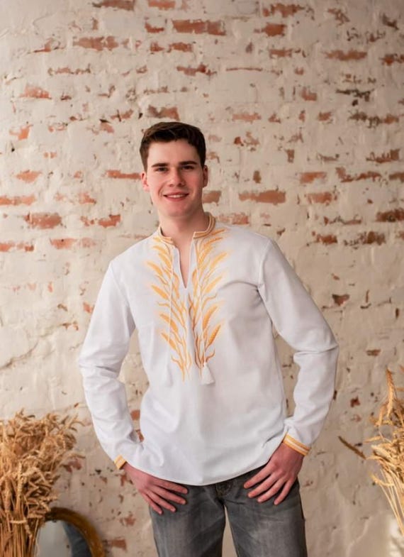 Ukrainian Vyshyvanka | Men's Embroidered Shirt | Вишиванка | Ukraine Vintage Sorochka Gift for Him | Handmade Ukrainian Clothing