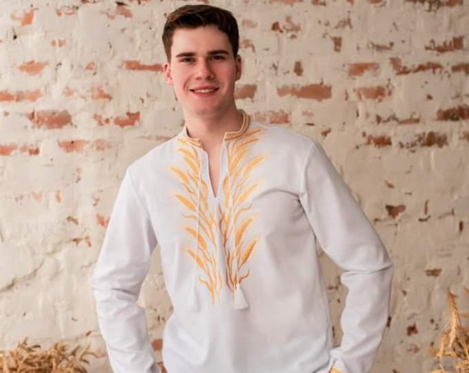 Ukrainian Vyshyvanka | Men's Embroidered Shirt | Вишиванка | Ukraine Vintage Sorochka Gift for Him | Handmade Ukrainian Clothing