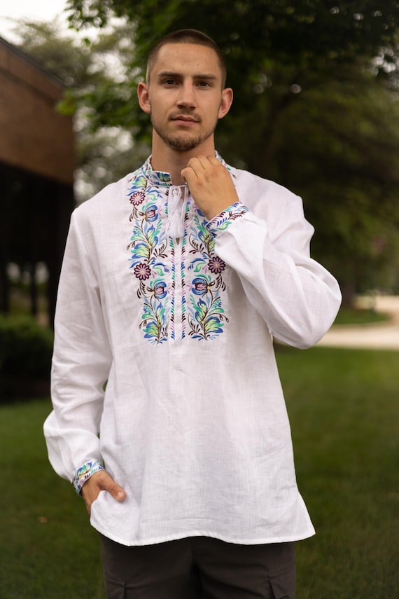 Ukrainian Vyshyvanka | Men's Embroidered Shirt | Вишиванка | Ukraine Vintage Sorochka Gift for Him | Handmade Ukrainian Clothing (17)