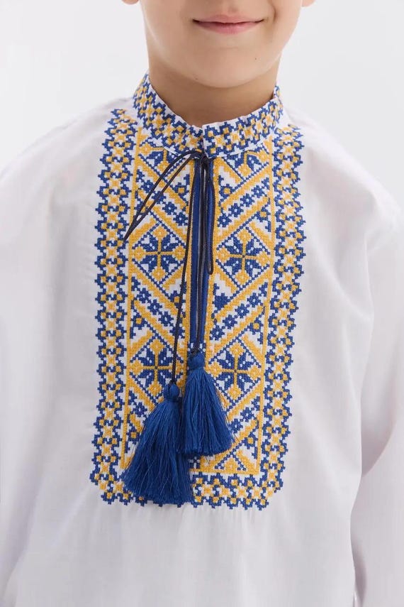 Embroidered Vyshyvanka Shirt for Boys | Ukrainian Embroidery Shirt | Traditional Ukrainian Style Gift in Stock in USA | Вишиванка у США